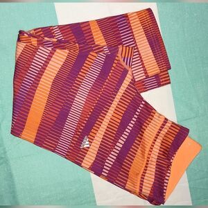 Adidas Climalite neon striped athletic pants NWOT size small